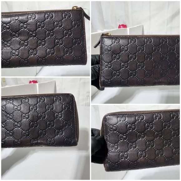 Authentic Gucci Leather Zip Wallet Chocolate Brown - Picture 5 of 10